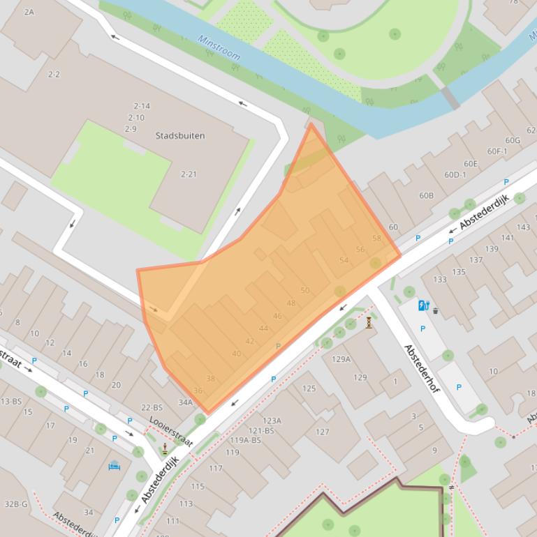 Kaart van postcodegebied 3582BN.