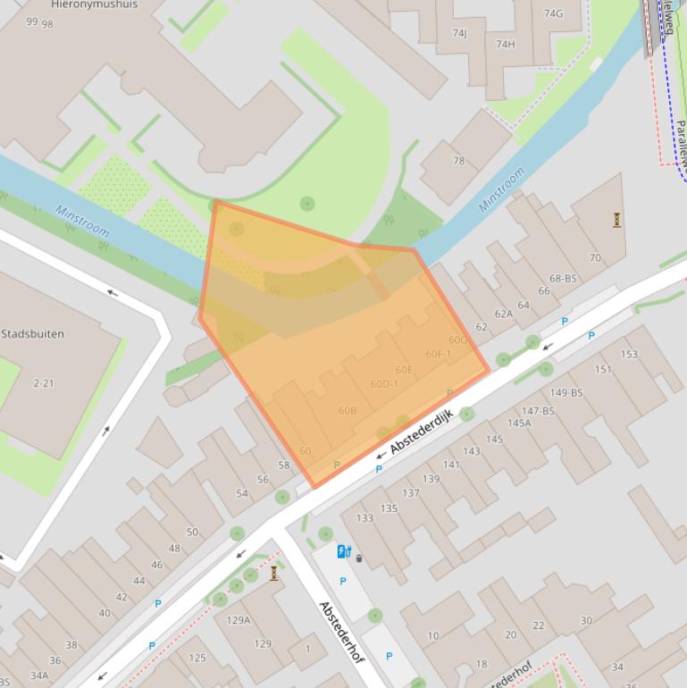 Kaart van postcodegebied 3582BP.