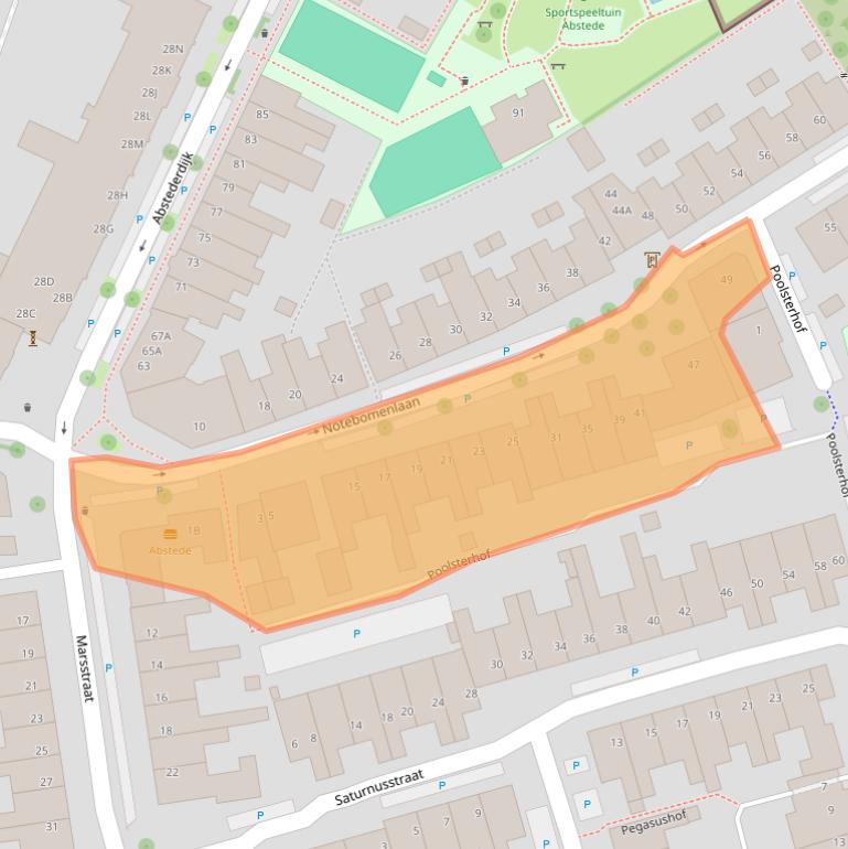 Kaart van postcodegebied 3582CG.