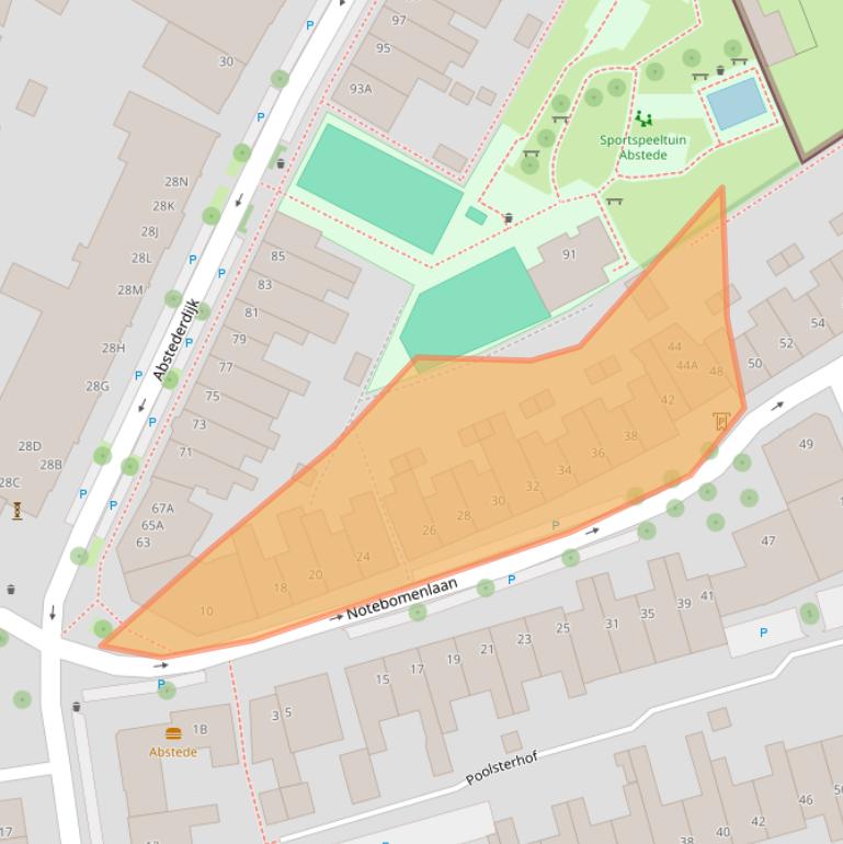Kaart van postcodegebied 3582CL.