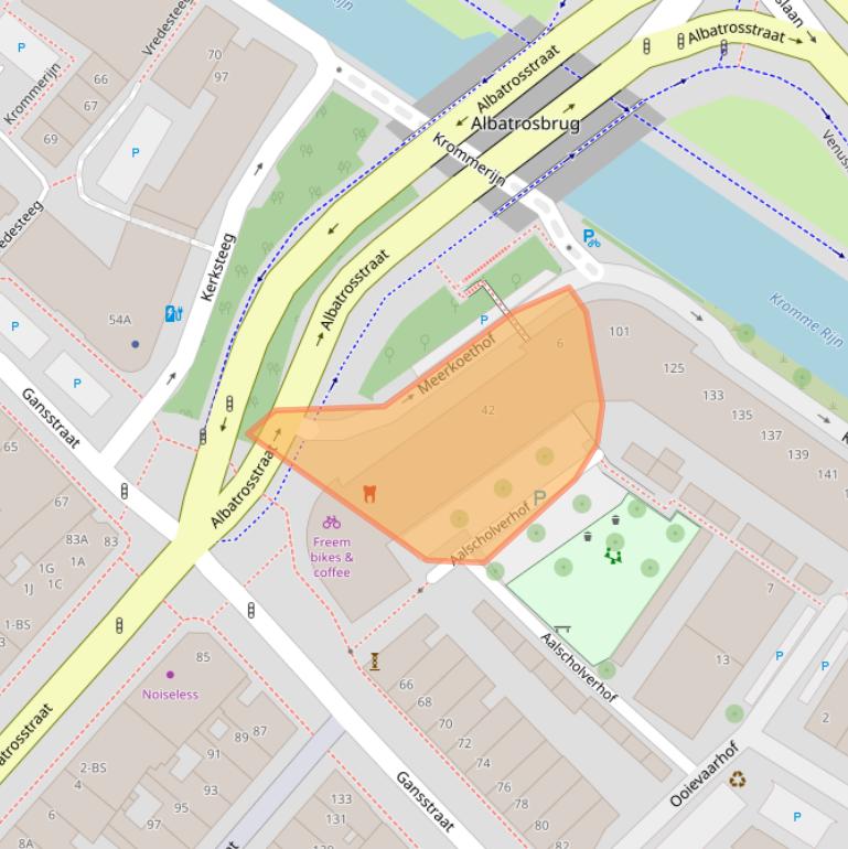 Kaart van postcodegebied 3582DA.