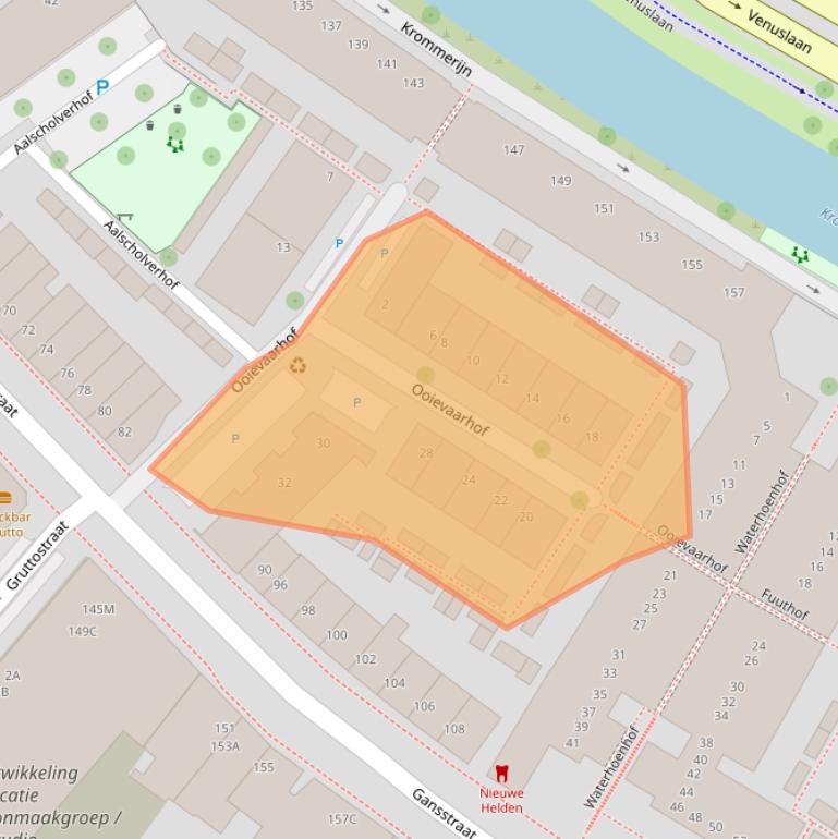 Kaart van postcodegebied 3582DC.