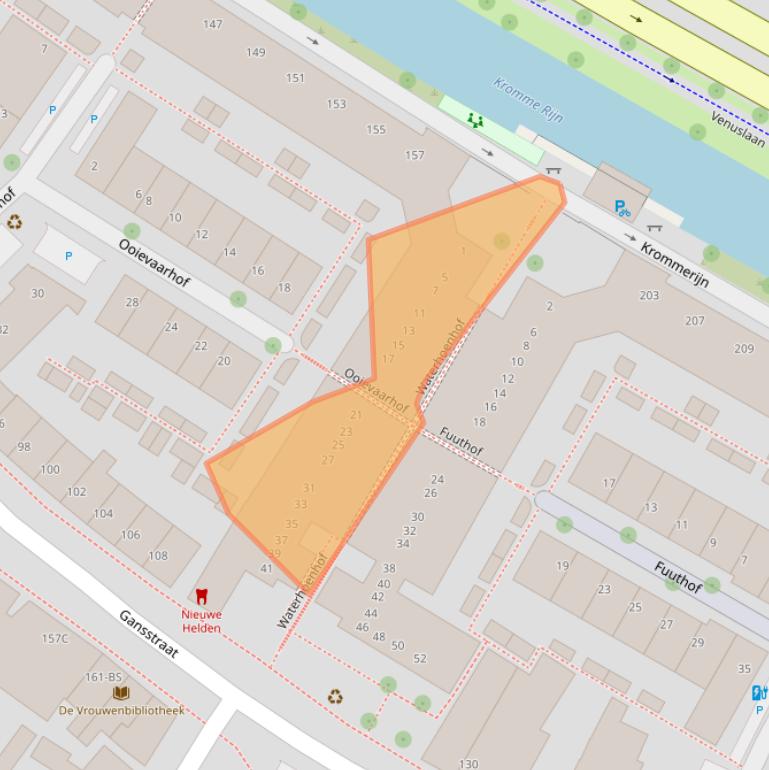 Kaart van postcodegebied 3582DD.