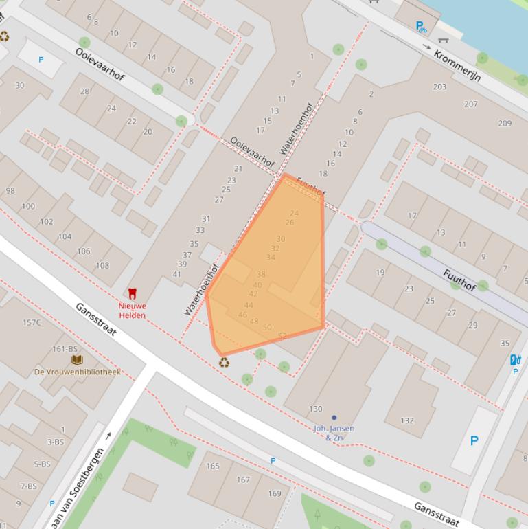 Kaart van postcodegebied 3582DG.