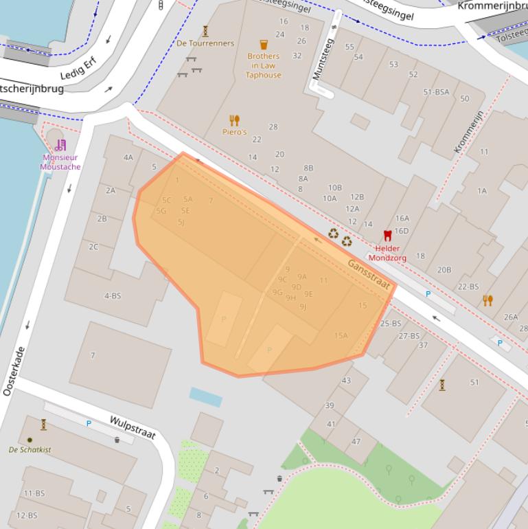 Kaart van postcodegebied 3582EB.