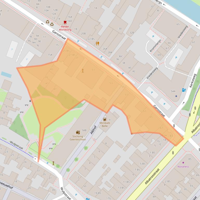 Kaart van postcodegebied 3582EC.