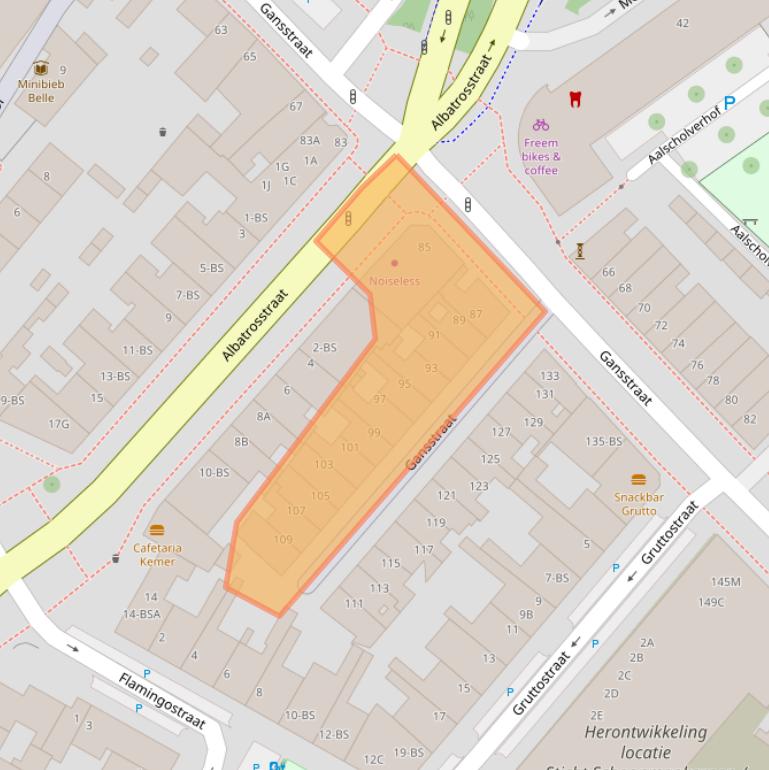 Kaart van postcodegebied 3582ED.