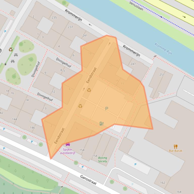 Kaart van postcodegebied 3582EZ.