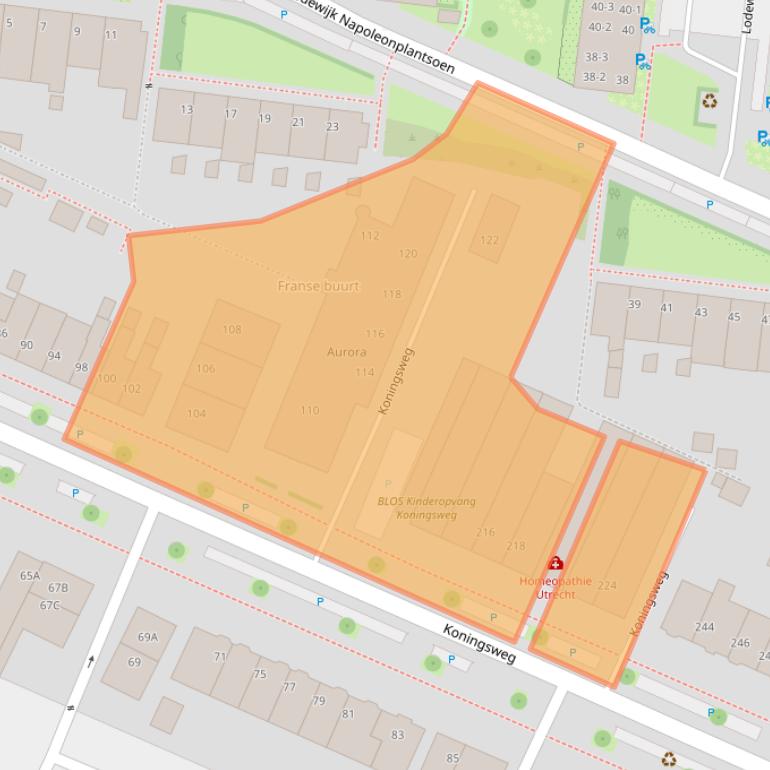 Kaart van postcodegebied 3582GL.