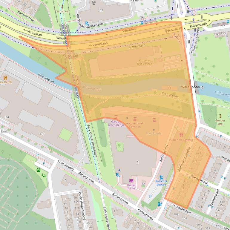 Kaart van postcodegebied 3582GR.