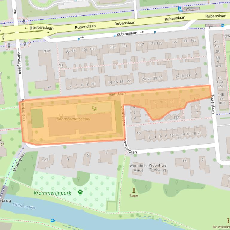 Kaart van postcodegebied 3582HD.
