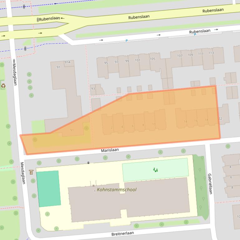 Kaart van postcodegebied 3582HE.