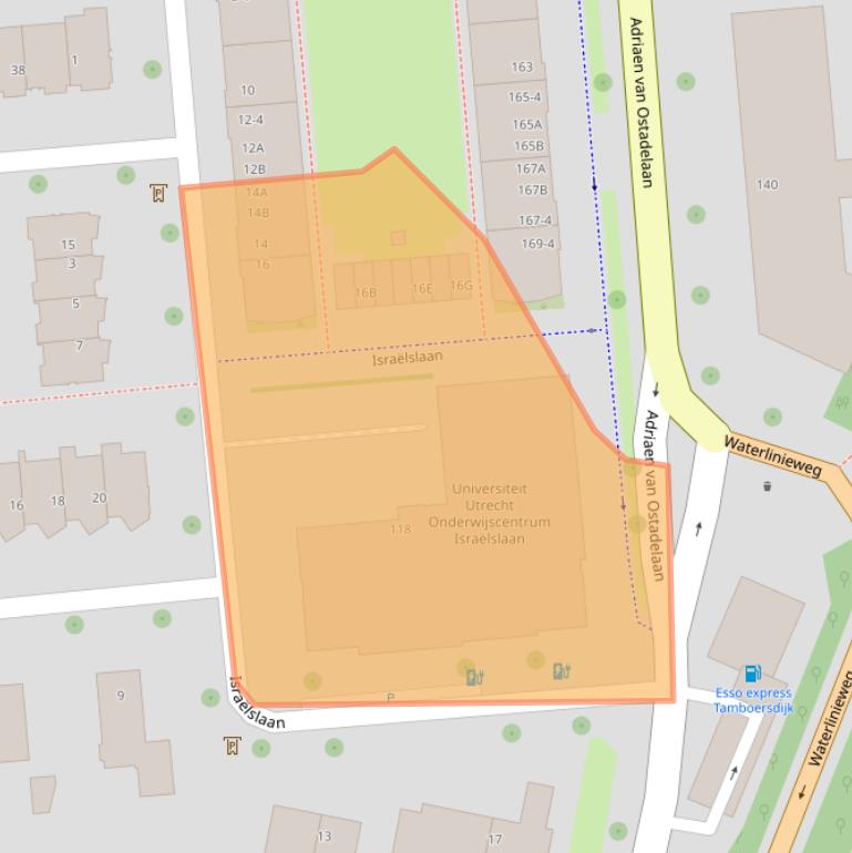 Kaart van postcodegebied 3582HM.