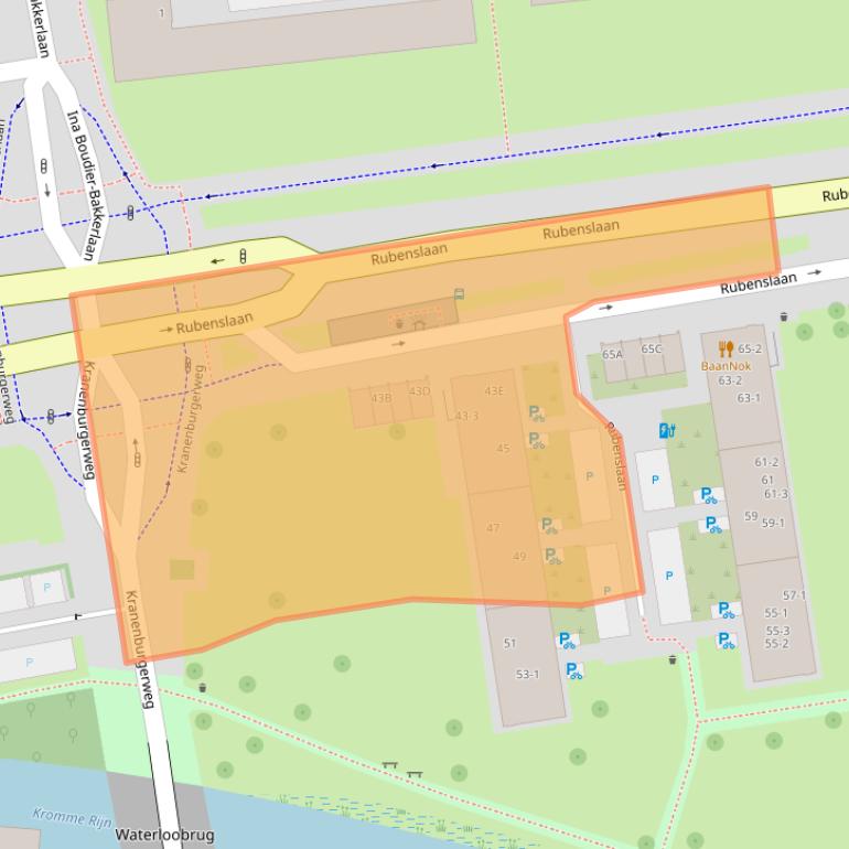 Kaart van postcodegebied 3582JA.