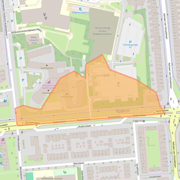 Kaart van postcodegebied 3582JJ.
