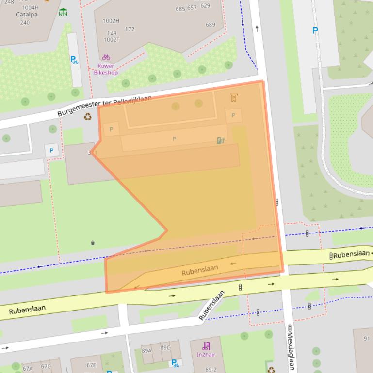 Kaart van postcodegebied 3582JZ.