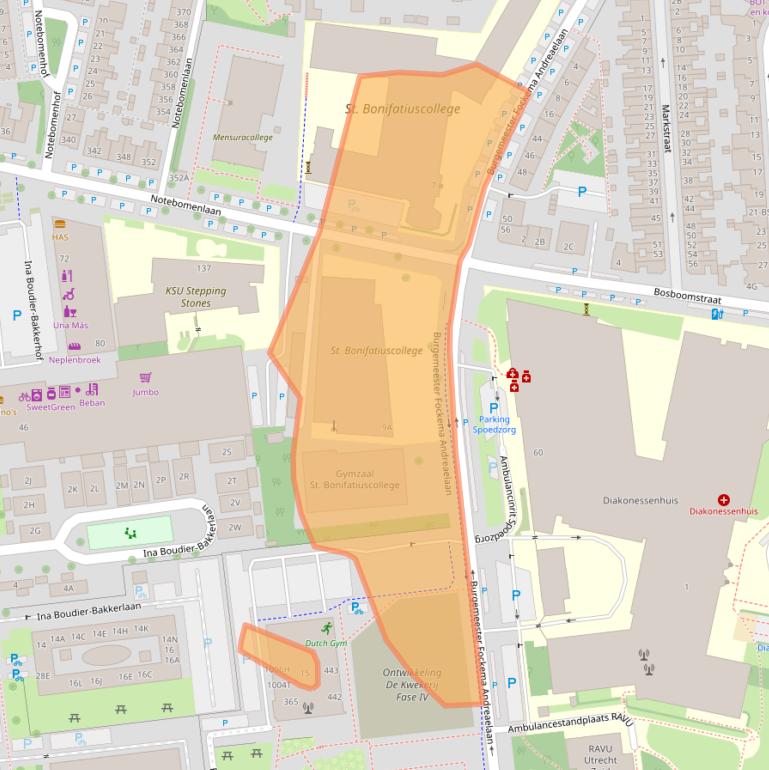 Kaart van postcodegebied 3582KA.