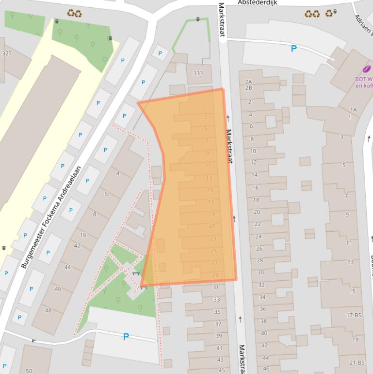 Kaart van postcodegebied 3582KJ.