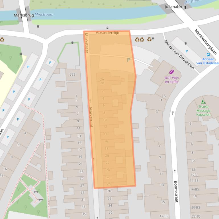 Kaart van postcodegebied 3582KL.