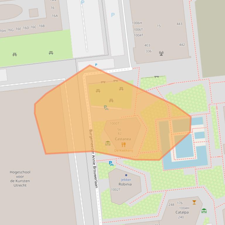 Kaart van postcodegebied 3582LT.