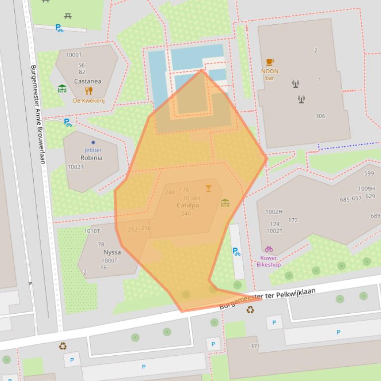 Kaart van postcodegebied 3582LZ.