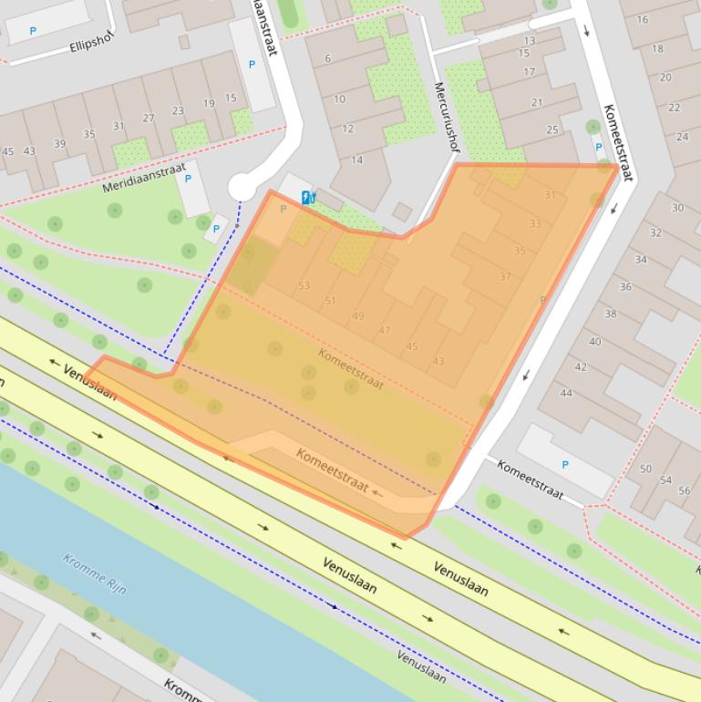 Kaart van postcodegebied 3582PB.