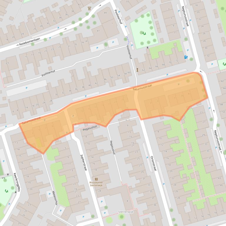 Kaart van postcodegebied 3582PP.