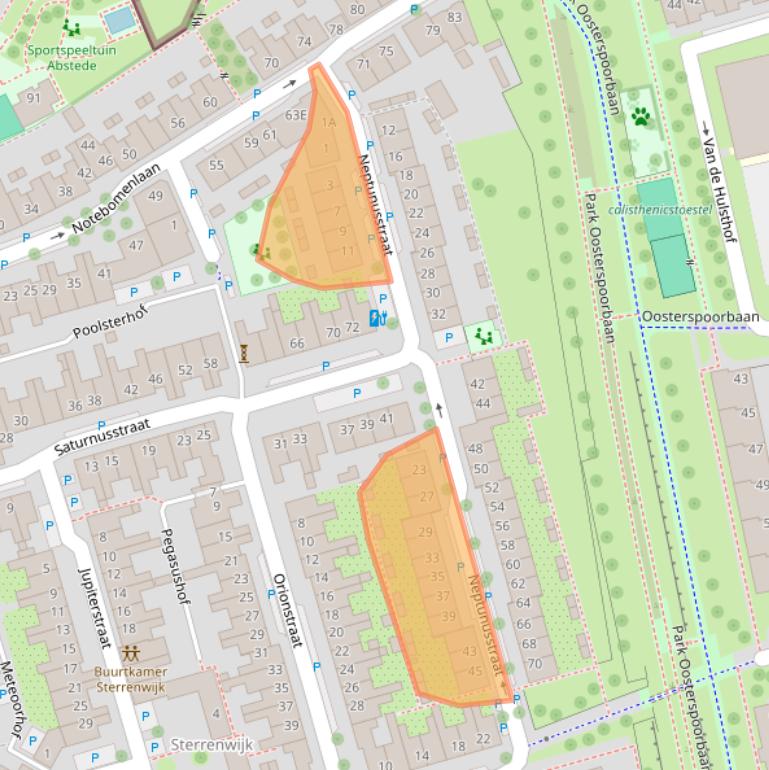 Kaart van postcodegebied 3582PZ.
