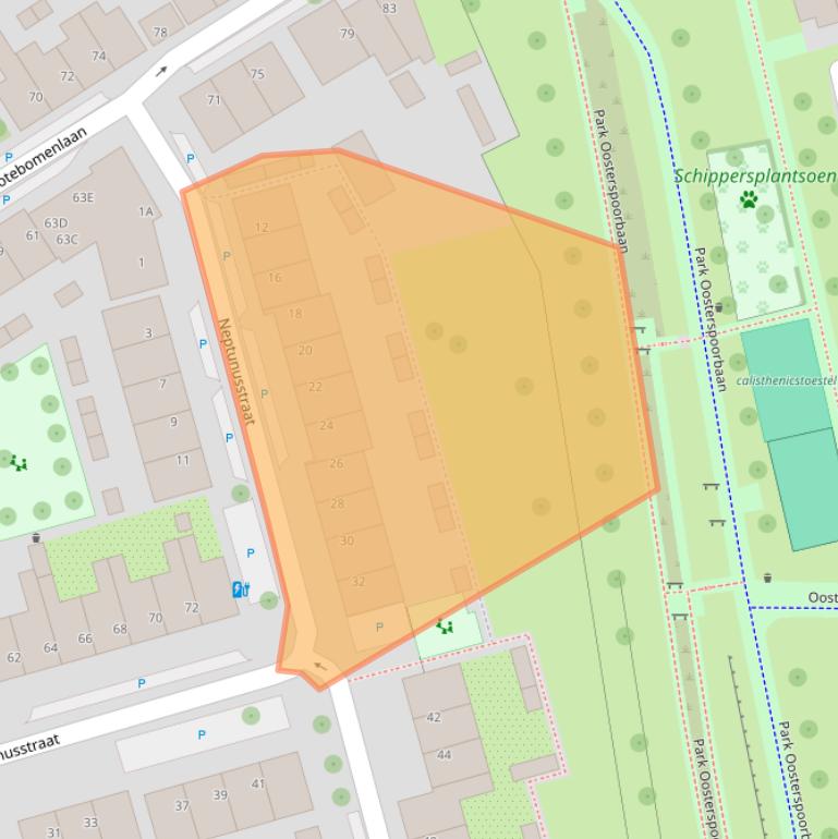 Kaart van postcodegebied 3582RC.