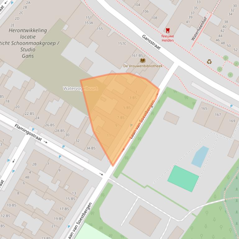 Kaart van postcodegebied 3582SP.