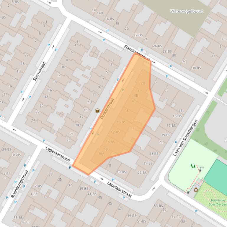 Kaart van postcodegebied 3582TB.