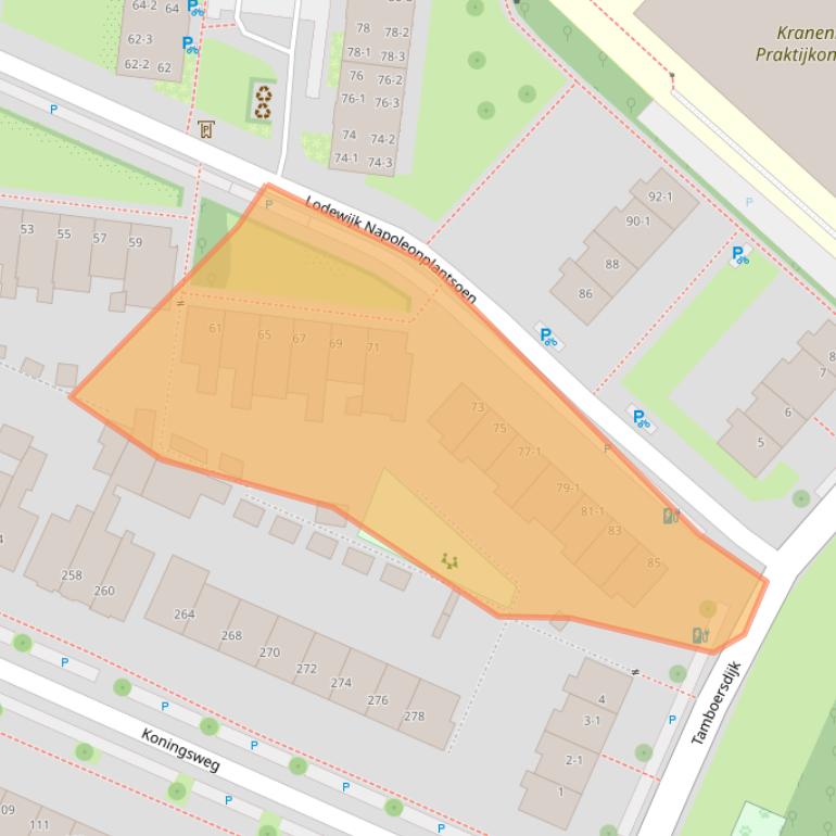 Kaart van postcodegebied 3582TL.