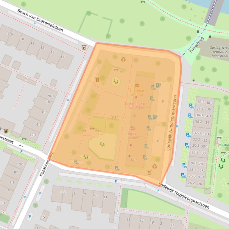 Kaart van postcodegebied 3582TM.