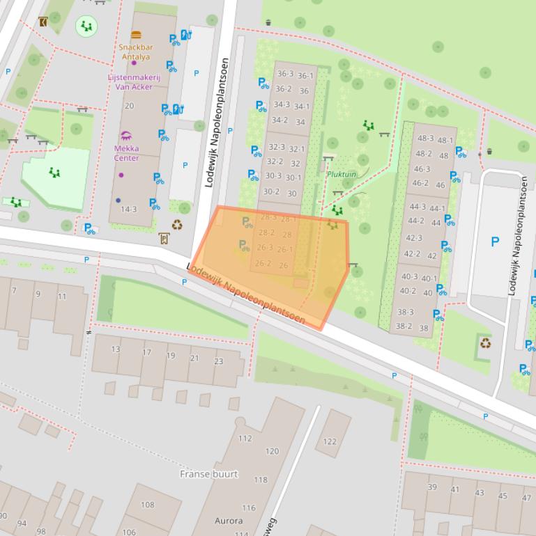 Kaart van postcodegebied 3582TN.