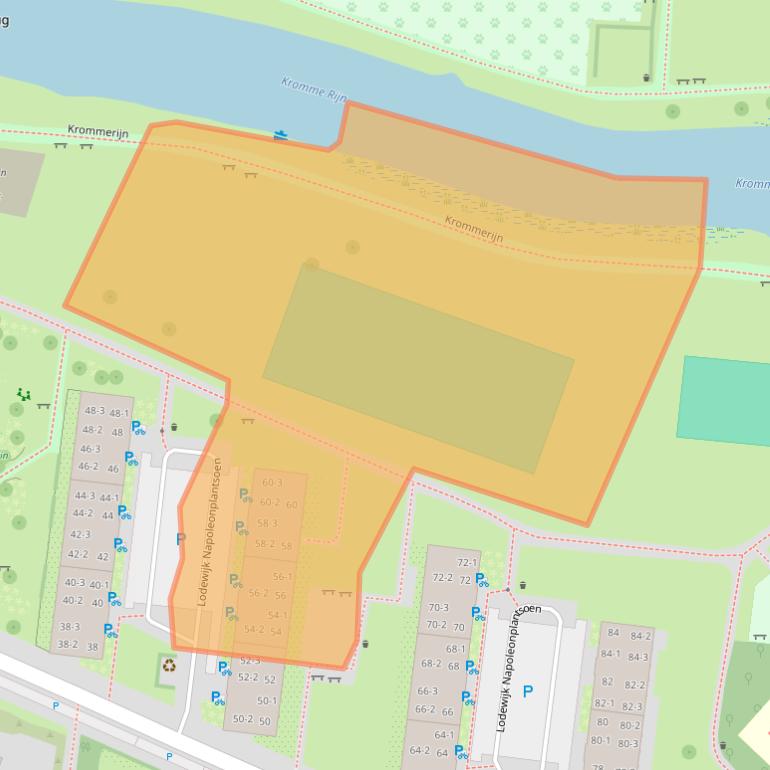 Kaart van postcodegebied 3582TT.