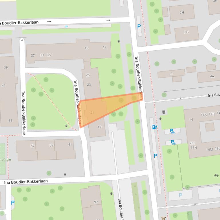 Kaart van postcodegebied 3582VD.