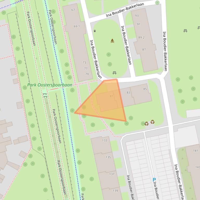 Kaart van postcodegebied 3582XA.