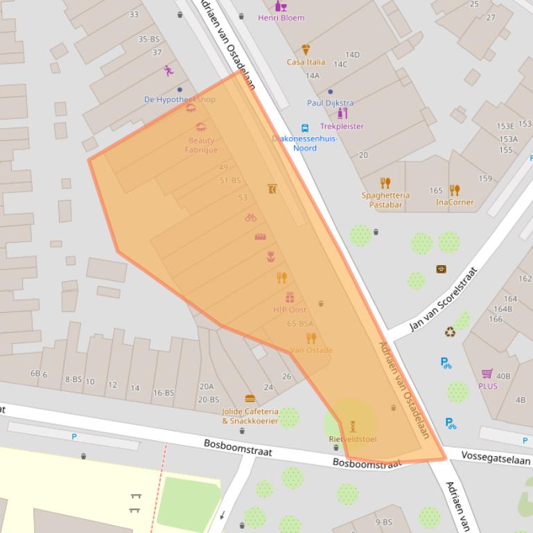 Kaart van postcodegebied 3583AB.