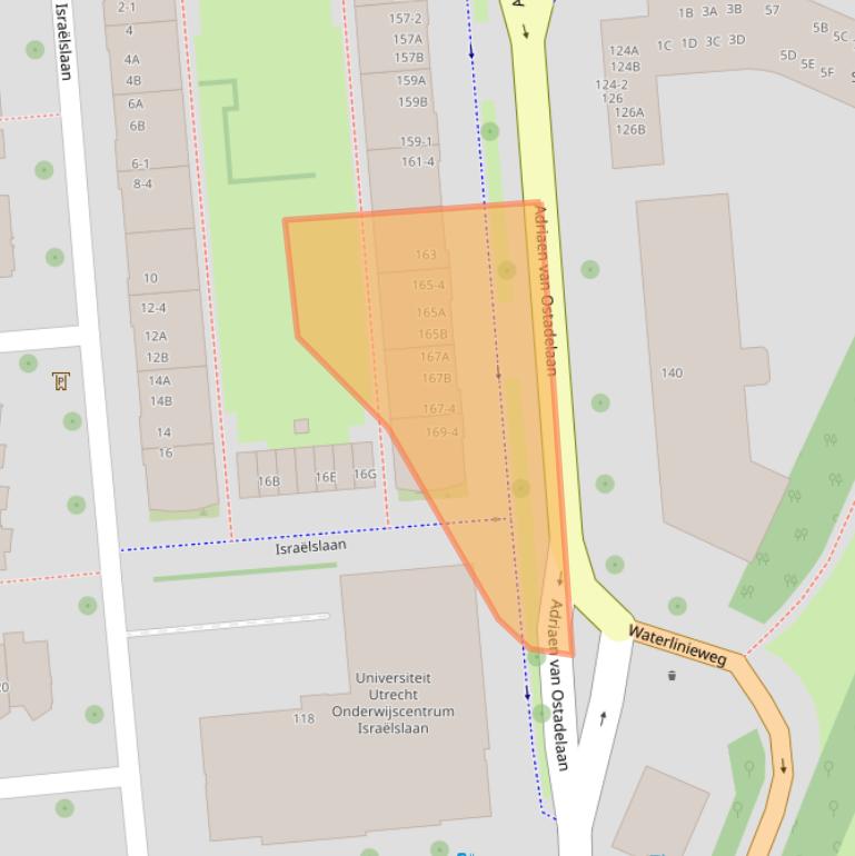 Kaart van postcodegebied 3583AH.