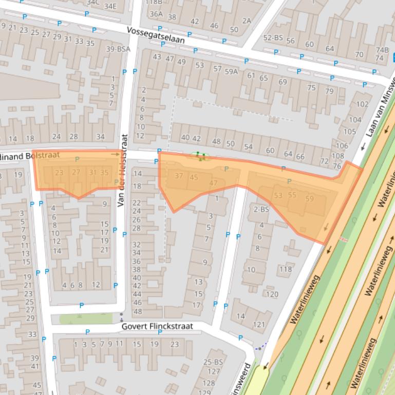 Kaart van postcodegebied 3583AP.