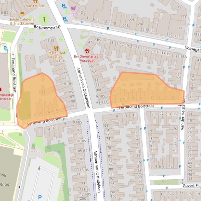 Kaart van postcodegebied 3583AR.