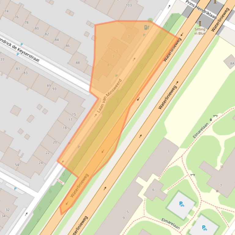 Kaart van postcodegebied 3583BA.