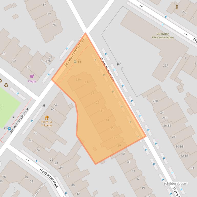 Kaart van postcodegebied 3583BL.