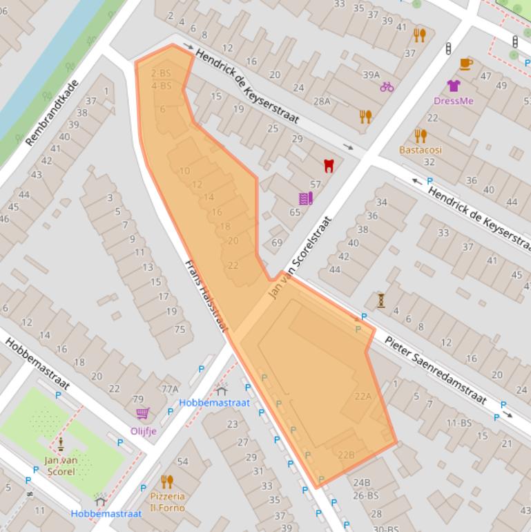 Kaart van postcodegebied 3583BP.