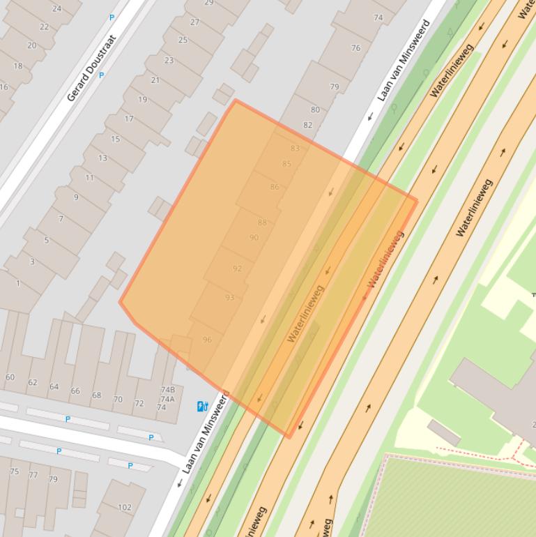 Kaart van postcodegebied 3583BV.
