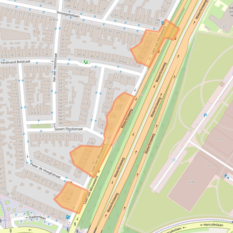 Kaart van postcodegebied 3583BW.