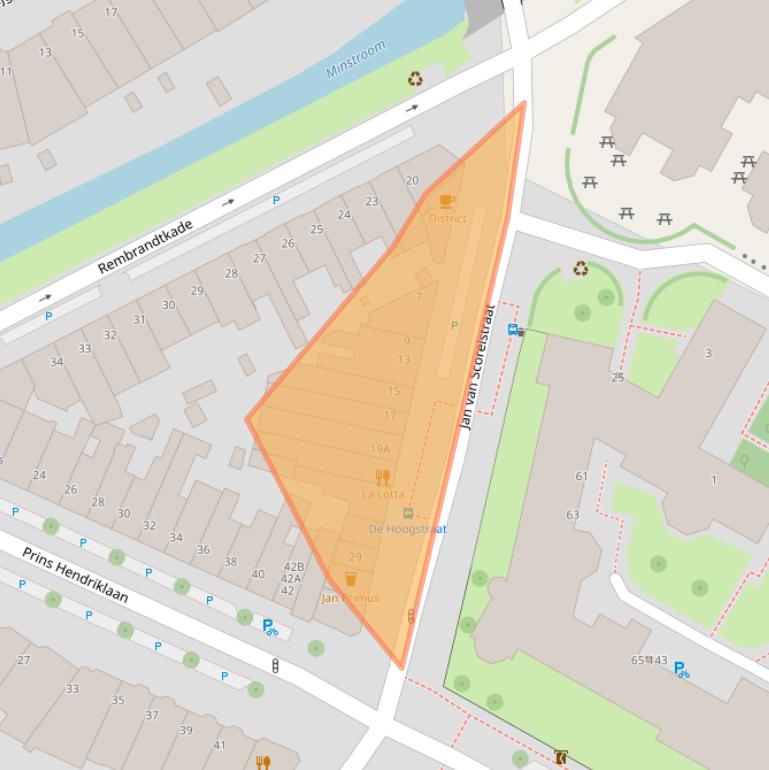 Kaart van postcodegebied 3583CJ.