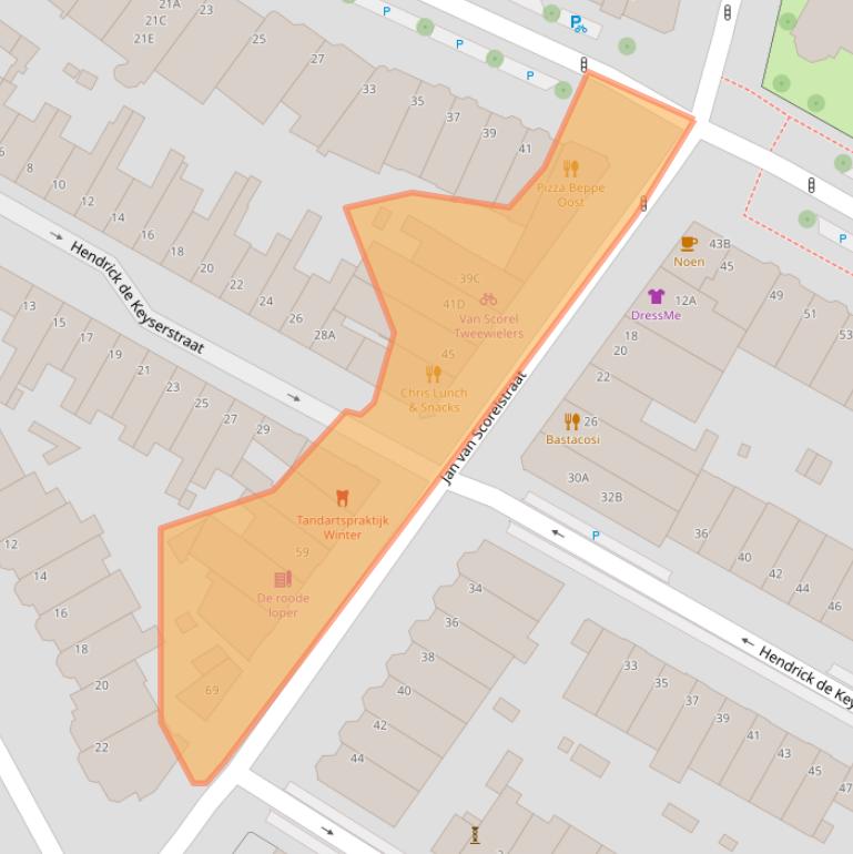 Kaart van postcodegebied 3583CK.