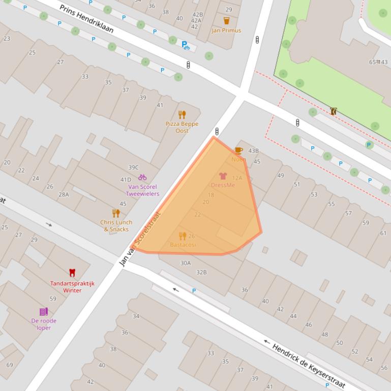 Kaart van postcodegebied 3583CP.