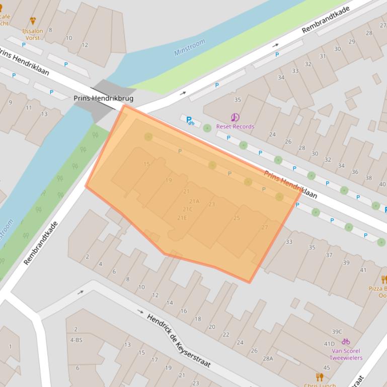 Kaart van postcodegebied 3583EB.